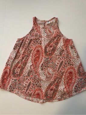 Old Navy Coral Paisley Halter Top XSP